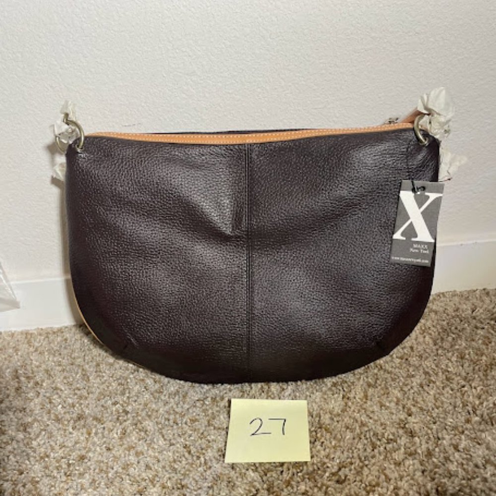 Maxx New York Leather Crescent Handbag